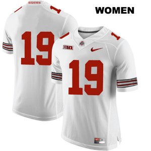 Women's NCAA Ohio State Buckeyes Chris Olave #19 College Stitched No Name Authentic Nike White Football Jersey LQ20M14TM